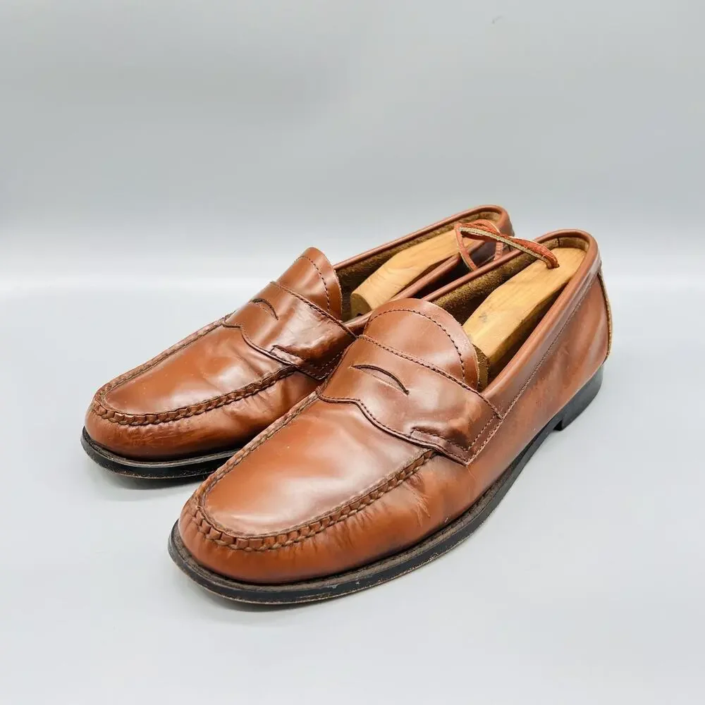 GH Bass & Co Shoes Men 8.5 Brown Leather Weejuns Penny Loafers Casual Comfort